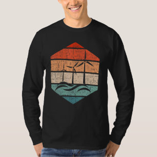 Retro-Windturbinen-Turmfachmann Erneuerbare Energi T-Shirt
