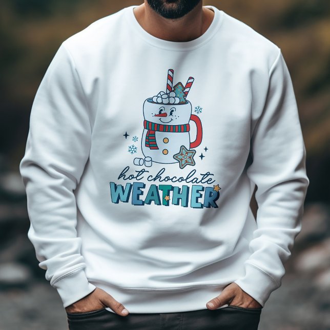 Retro Winter Hot Chocolate Weather Snowman Sweatshirt (Von Creator hochgeladen)