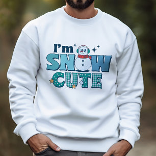 Retro Winter I'm Snow Niedlich Aquamarin Snowman Sweatshirt