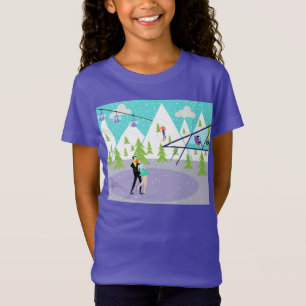 Retro Winter-Ski-Erholungsort-T - Shirt