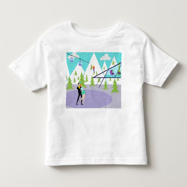 Retro Winter Ski Resort T - Shirt (Vorderseite)