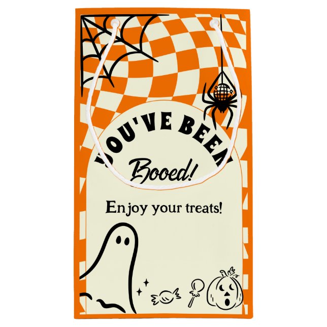 Retro Wir wurden angekurbelt, du wurdest gestärkt. Kleine Geschenktüte (Rückseite)