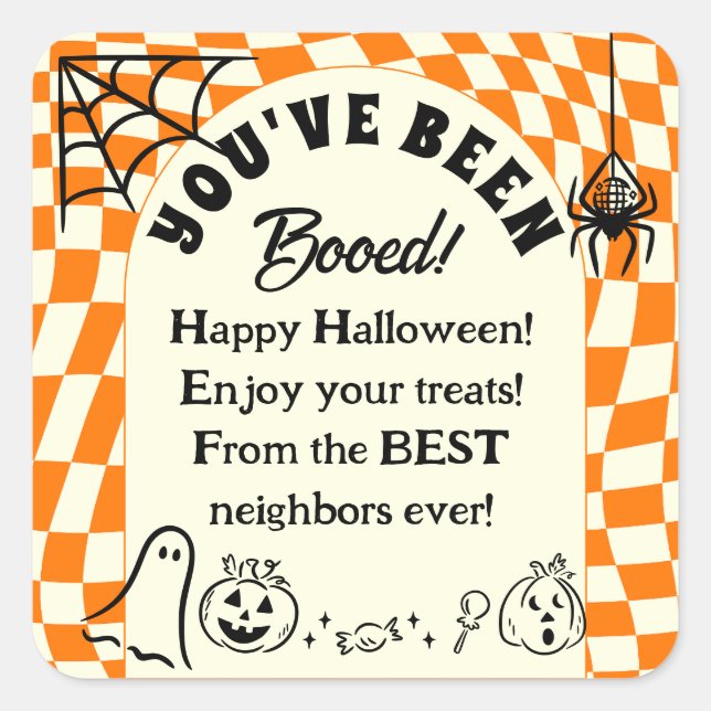 Retro Wir wurden angekurbelt, du wurdest gestärkt. Quadratischer Aufkleber (Vorderseite)