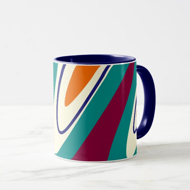 Retro-Wirbel - Klassischer 70er-Stil Tasse (VorderseiteRechts)