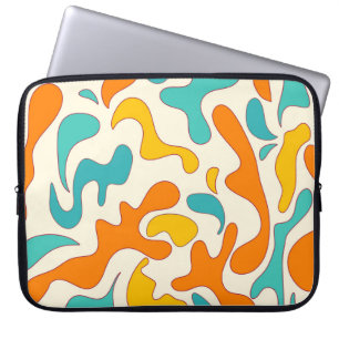 Retro-Wirbel: Vintages Blumenmuster Laptopschutzhülle