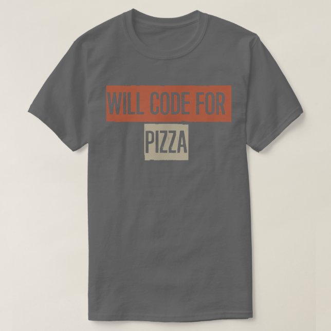 Retro, wird Code für Pizza Funny 27914994 T-Shirt (Design vorne)