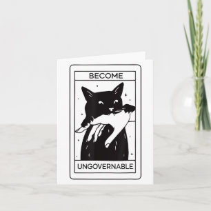 Retro wird unkontrollierbar schwarze Katze beißt H Karte