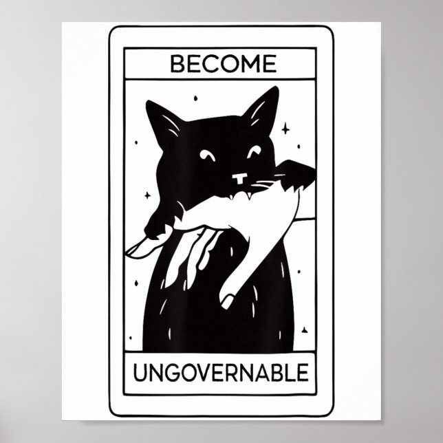 Retro wird unregierbar schwarze Katze beißen Hand  Poster (Vorne)
