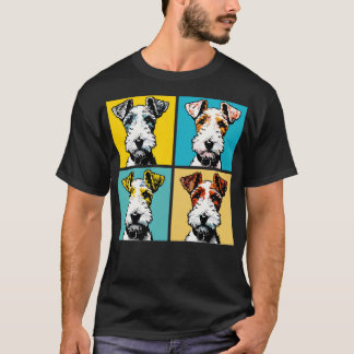 Retro Wire Fox Terrier Art Niedlicher Welpe T-Shirt