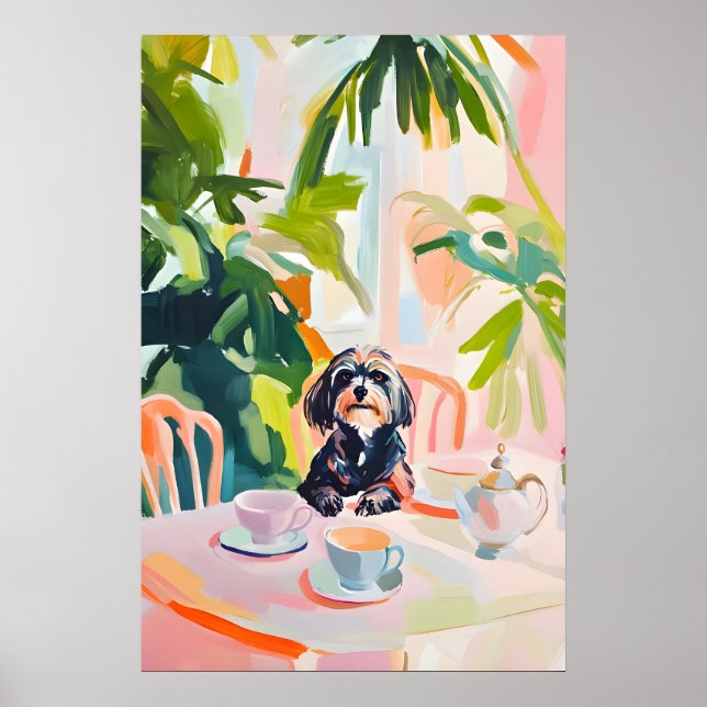 Retro Wirehaired Pointing Griffon Poster (Vorne)