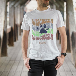 Retro Wisconsin Dog Paw T - Shirt