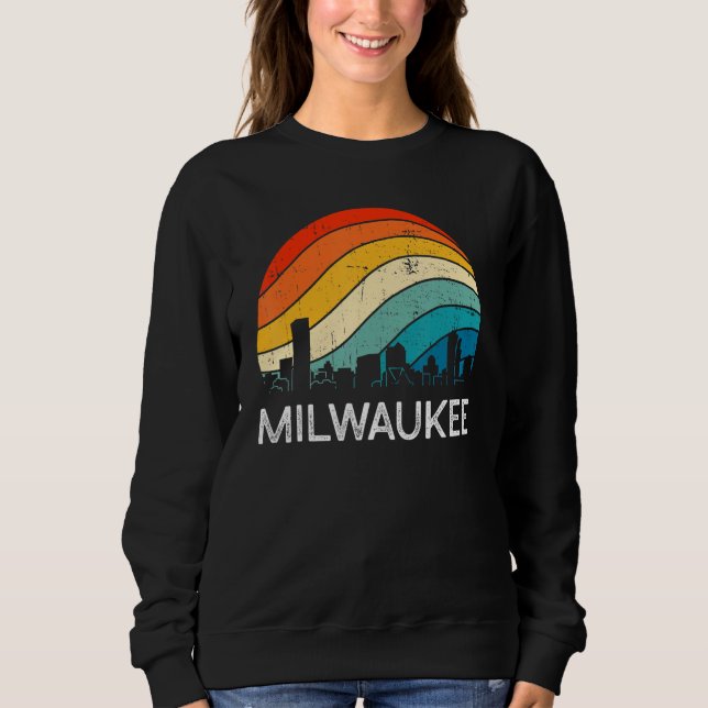 Retro Wisconsin Milwaukee Skyline Vintage Urban Sk Sweatshirt (Vorderseite)