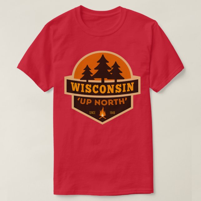Retro Wisconsin nach Norden T-Shirt (Design vorne)