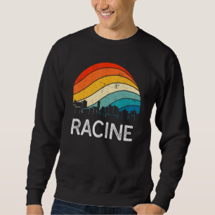 Retro Wisconsin Racine Skyline Vintage Urbaner Wol Sweatshirt