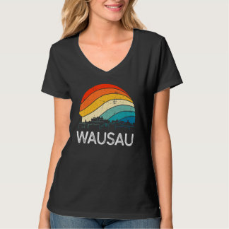 Retro Wisconsin Wausau Skyline Vintage Urban Skysc T-Shirt