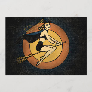 Retro Witch Halloween Einladungen
