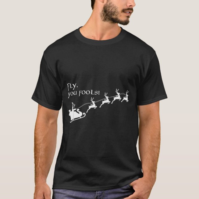 Retro Witchy Wizard Fly You Fools Sleighing Christ T-Shirt (Vorderseite)