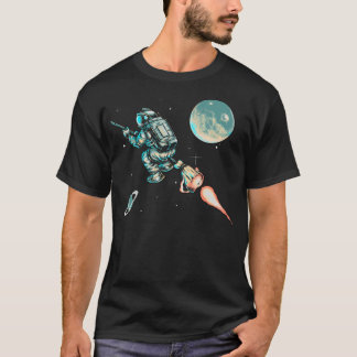 Retro Wizard Astronaut reist durch den Weltraum T-Shirt