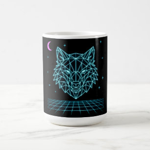 Retro Wolf Synthwave - Neon-Nacht-Heuler Kaffeetasse
