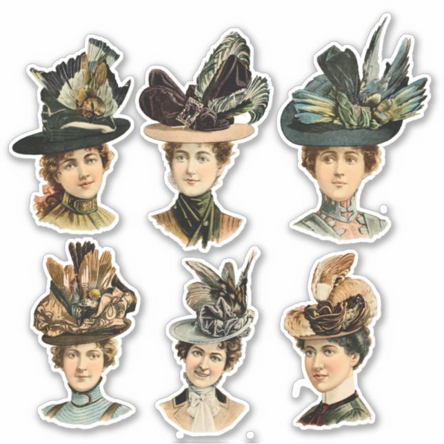 Retro Women Face Scrapbook Aufkleber (Vorderseite)