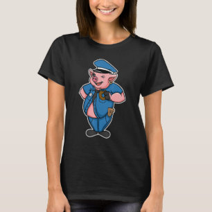 Retro Women Mens Pig Polizist, Farm Animal Lover, T-Shirt