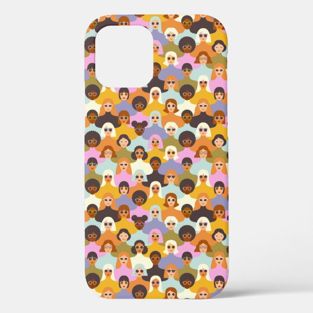 Retro Women of the World Pattern Case-Mate iPhone Hülle (Rückseite)