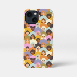 Retro Women of the World Pattern iPhone 13 Mini Hülle