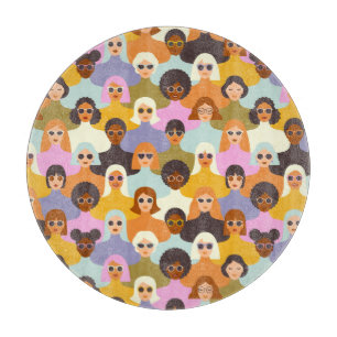 Retro Women of the World Pattern Schneidebrett