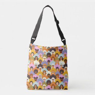 Retro Women of the World Pattern Tragetaschen Mit Langen Trägern