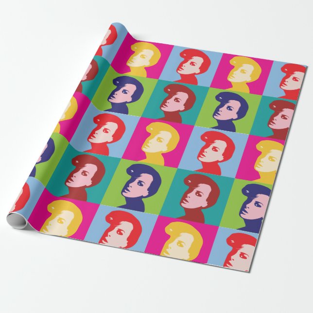 Retro Women Pop Art Geschenkpapier (Ungerollt)