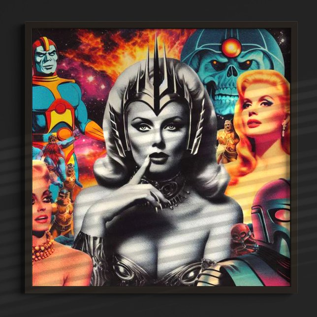 Retro Women Sci-fi Collage Poster (Von Creator hochgeladen)