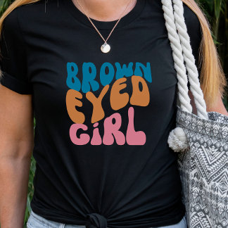 Retro Women's Brown Mit Augen Girl T-Shirt
