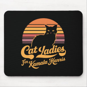 Retro Womens Kamala Harris Cat Lady Mousepad