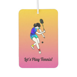 Retro Women's Tennis Player mit rosa Text Autolufterfrischer