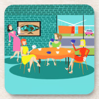 Retro Women's Weekly Card Game Cork Untersetzer