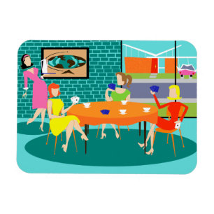 Retro Women's Weekly Card Game Flexi Magnet