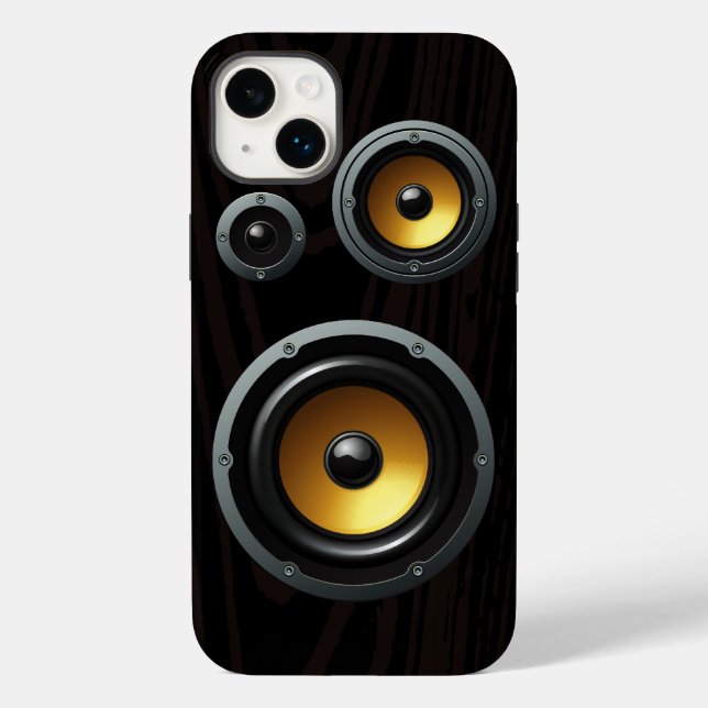 Retro Wood Grain Lautsprecher Trio Case-Mate iPhone Hülle (Rückseite)