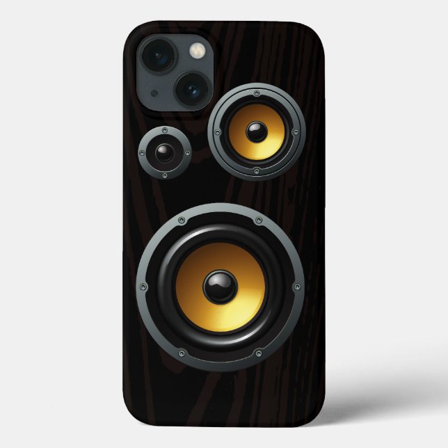 Retro Wood Grain Lautsprecher Trio Case-Mate iPhone Hülle (Rückseite)