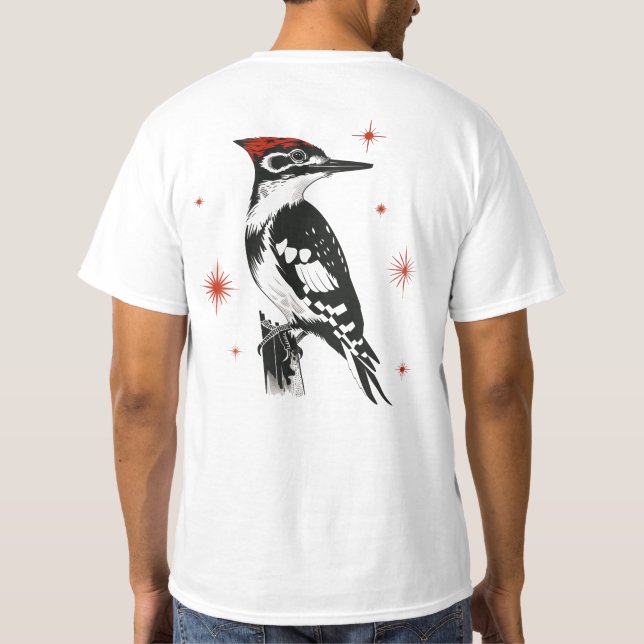 Retro Woodpecker - Kunstvoll im Mittelalter T-Shirt (Rückseite)