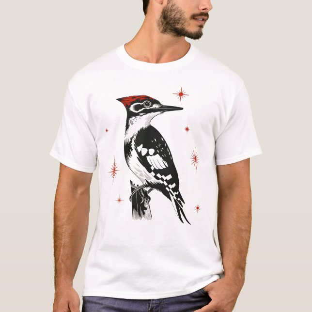 Retro Woodpecker - Kunstvoll im Mittelalter T-Shirt (Vorderseite)