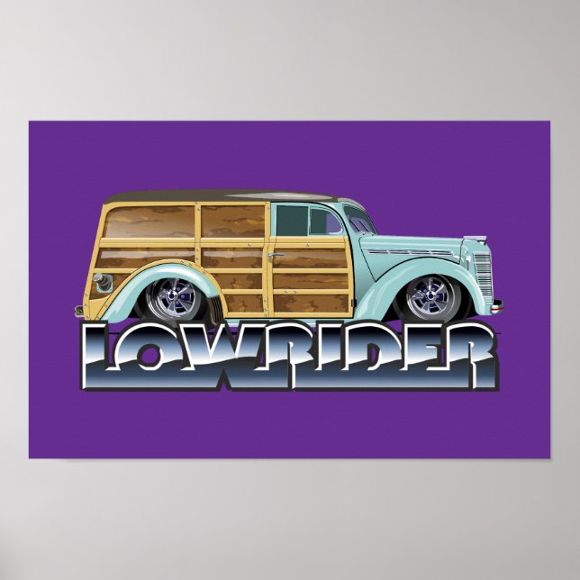 Retro Woody Lowrider Poster (Vorne)