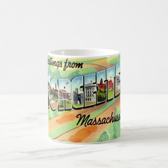 Retro Worcester Ma Postcard Tasse (Mittel)