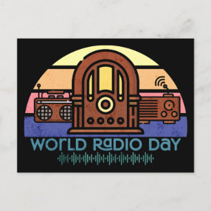 Retro World Radio Day Postkarte