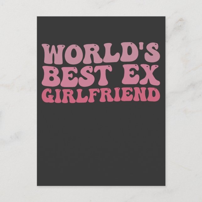 Retro World's Best Ex Girlfriend Groovy Einladungspostkarte (Vorderseite)
