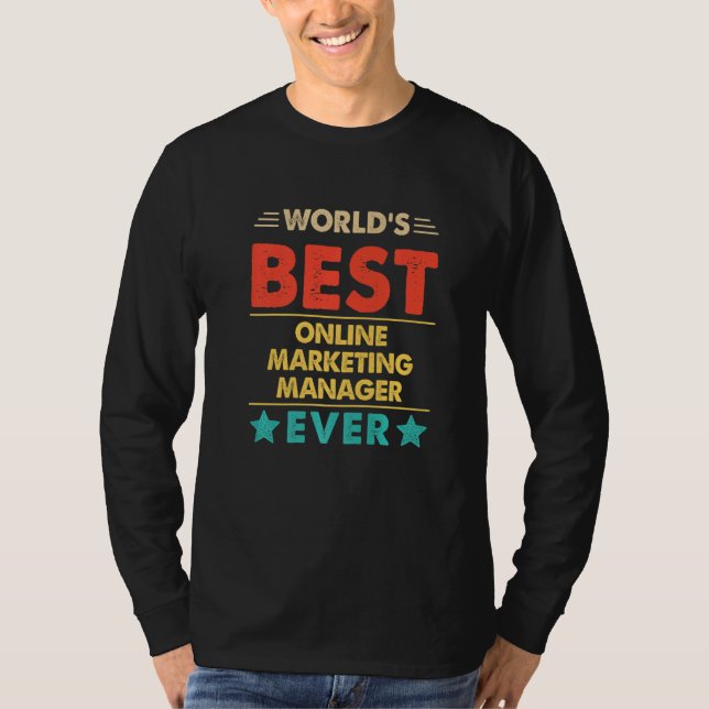 Retro World's Best Online Marketing Manager Ever   T-Shirt (Vorderseite)