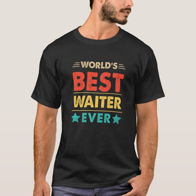 Retro World's Best Waiter jemals T-Shirt (Vorderseite)