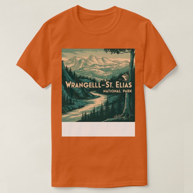 Retro Wrangell St Elias Nationalpark TShirt (Design vorne)