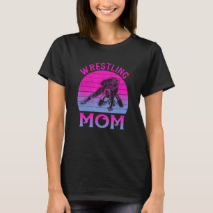 Retro Wrestling Mama Sports Mama Wrestler Mother T-Shirt