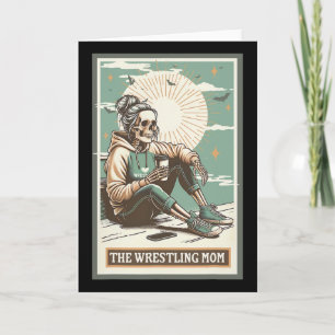 Retro-Wrestling-Mutter-Tarotkarte-Skelett-Mama-Mut Karte