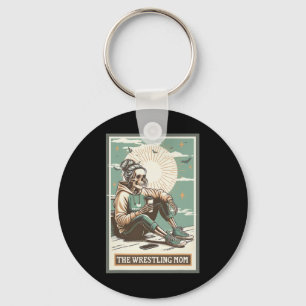Retro-Wrestling-Mutter-Tarotkarte-Skelett-Mama-Mut Schlüsselanhänger